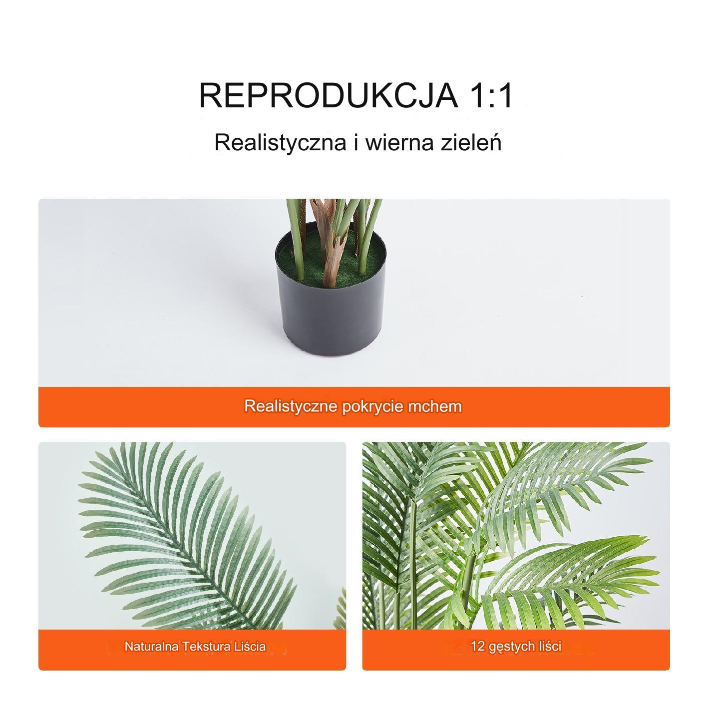 Sztuczna wysoka palma Areka sztuczne drzewko wysoka do salonu 2 m - obrazek 5