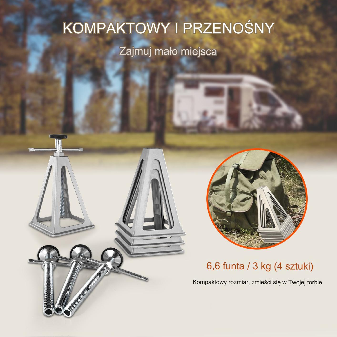 Podpora do Przyczepy Kempingowej 4 szt. Regulowana Uniwersalna - obrazek 4