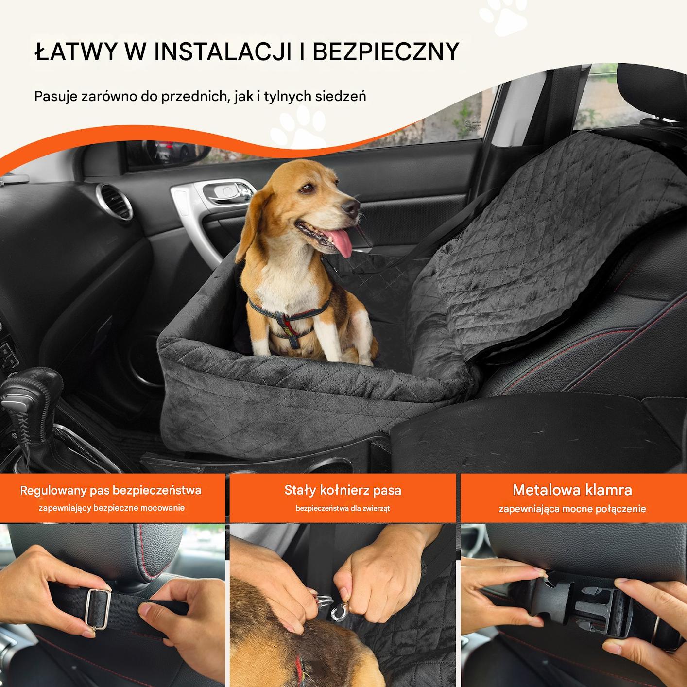 Fotelik Samochodowy Transporter dla Psa na Siedzenie Wygodny do 18 kg - obrazek 6
