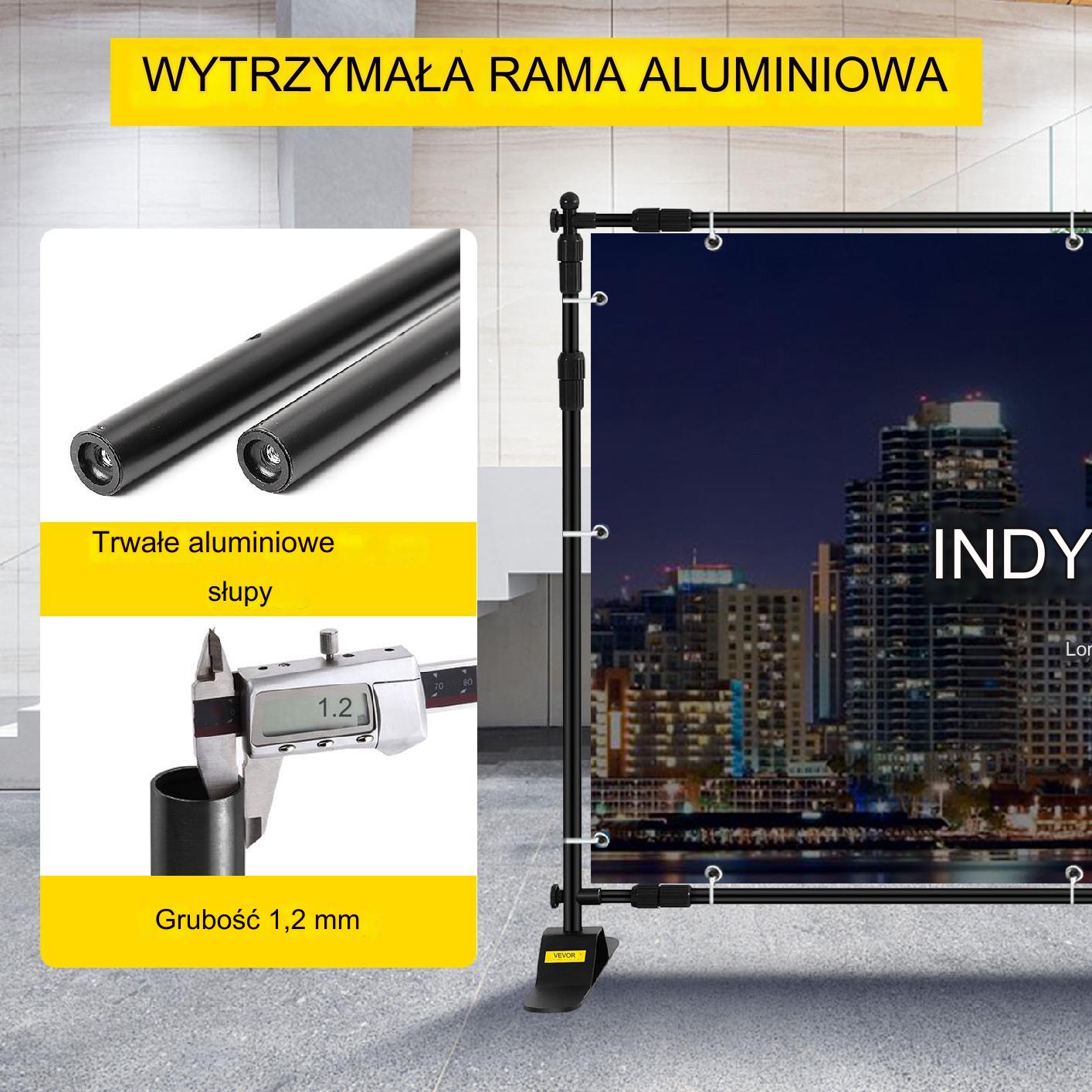 Stojak baner stelaż ścianka tło regulowany 300 x 240 cm - obrazek 3