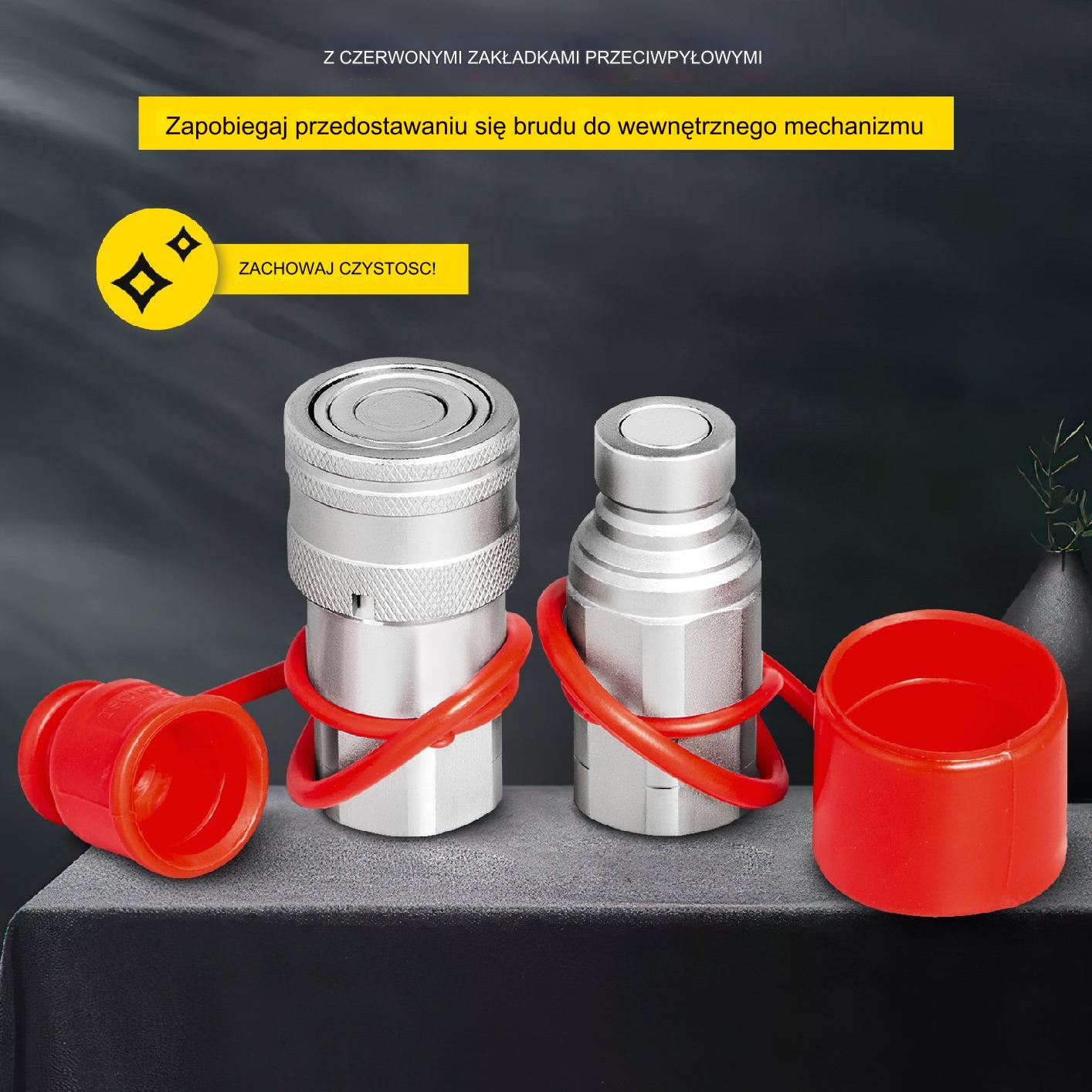 Szybkozłącze hydrauliczne zawór wtyczka - gniazdo 8 par 1/2" - obrazek 5