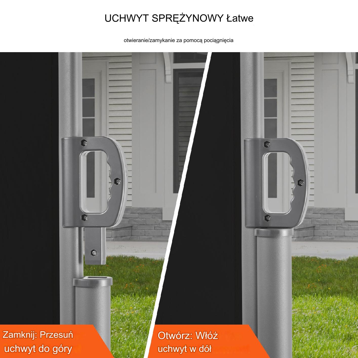 Czarny Wysuwany Panel Brama Patio - obrazek 5