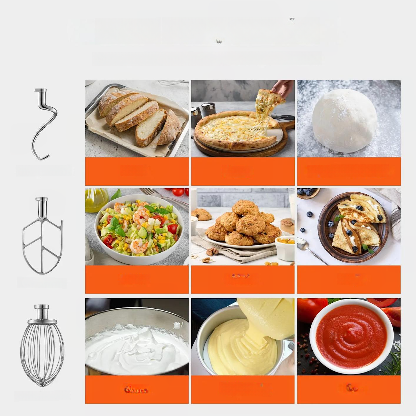Mikser planetarny gastronomiczny 14L 550W 3 biegi do ciasta - obrazek 2