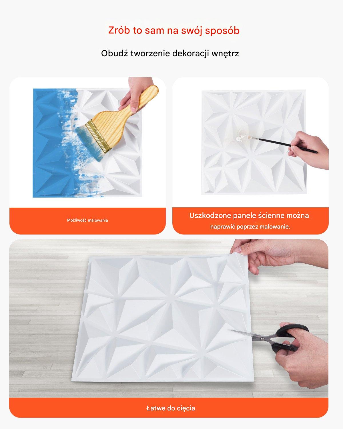 Panele Ścienne 3D - Białe Diamenty 2.97 m² - obrazek 3