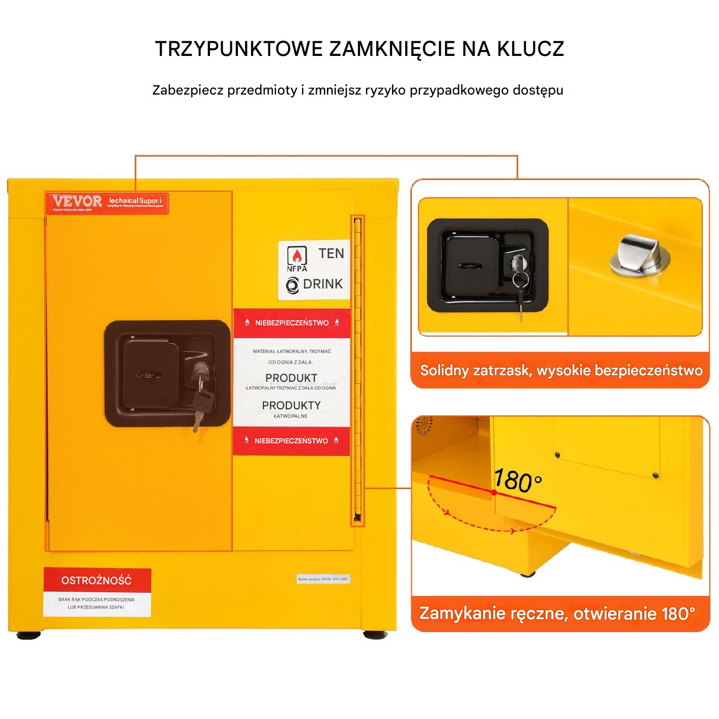 Szafka Bezpieczeństwa 43 x 43 x 46 cm szafka BHP na substancje łatwopalne - obrazek 5