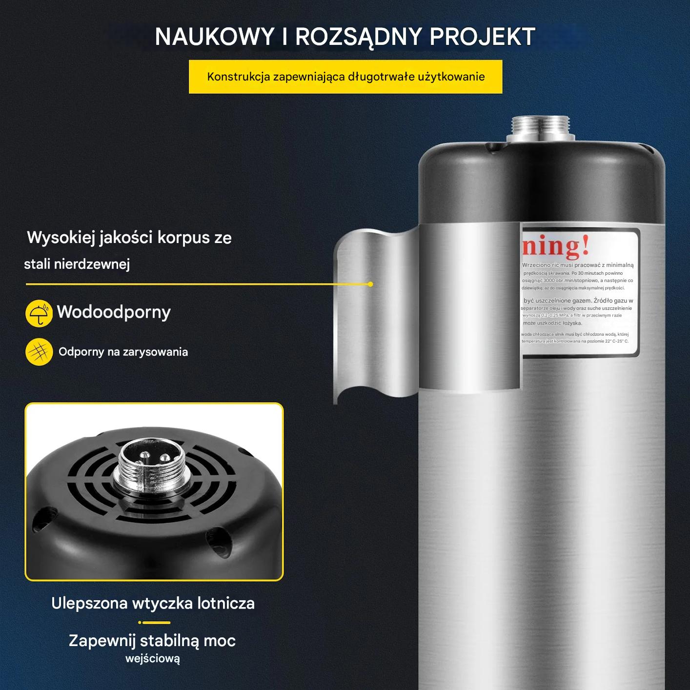 Wrzeciono CNC 2.2kW 220V chłodzone powietrzem ER20 - do frezarki i grawerki - obrazek 4