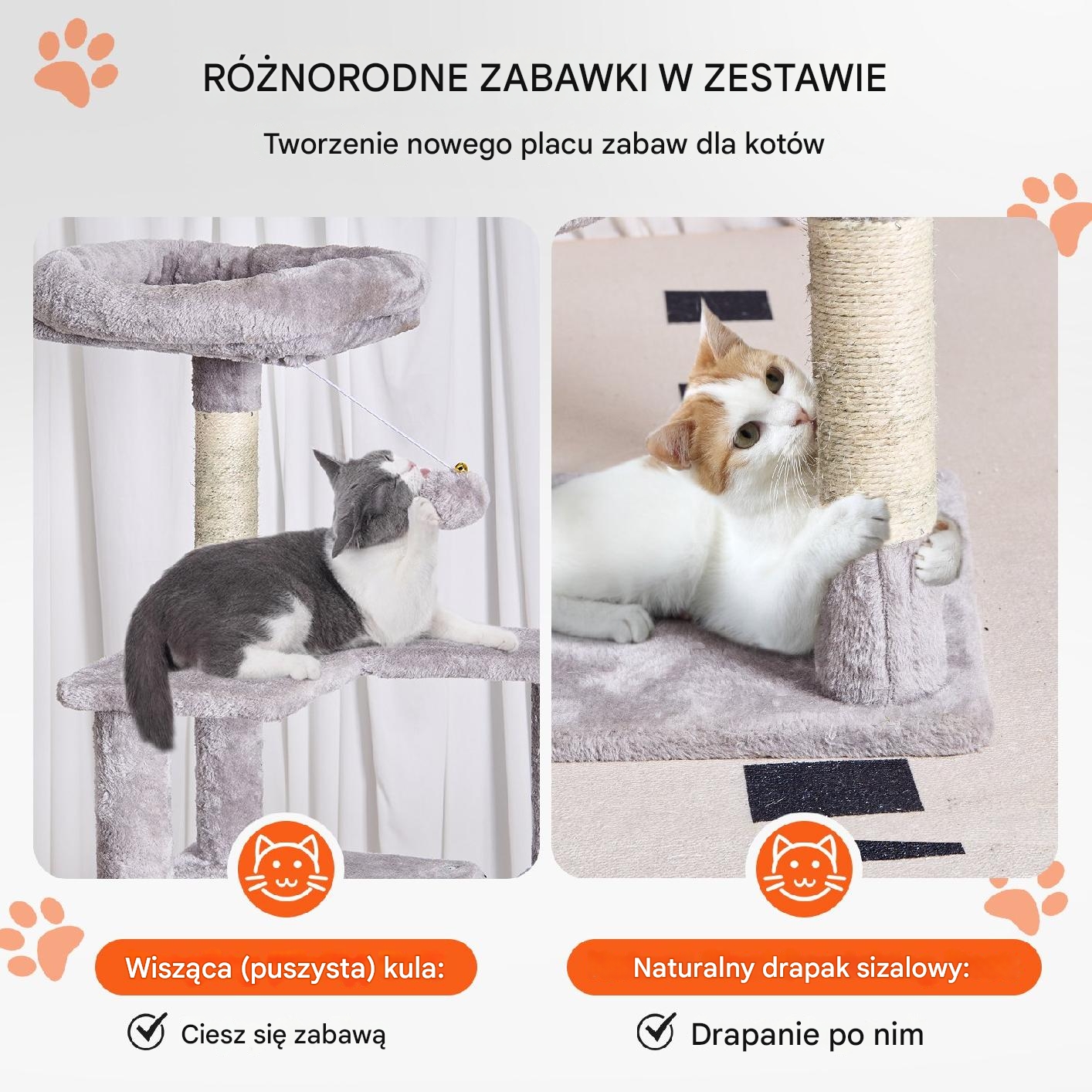 Wieża dla Kotów z Drapakiem 7 Platform - obrazek 3