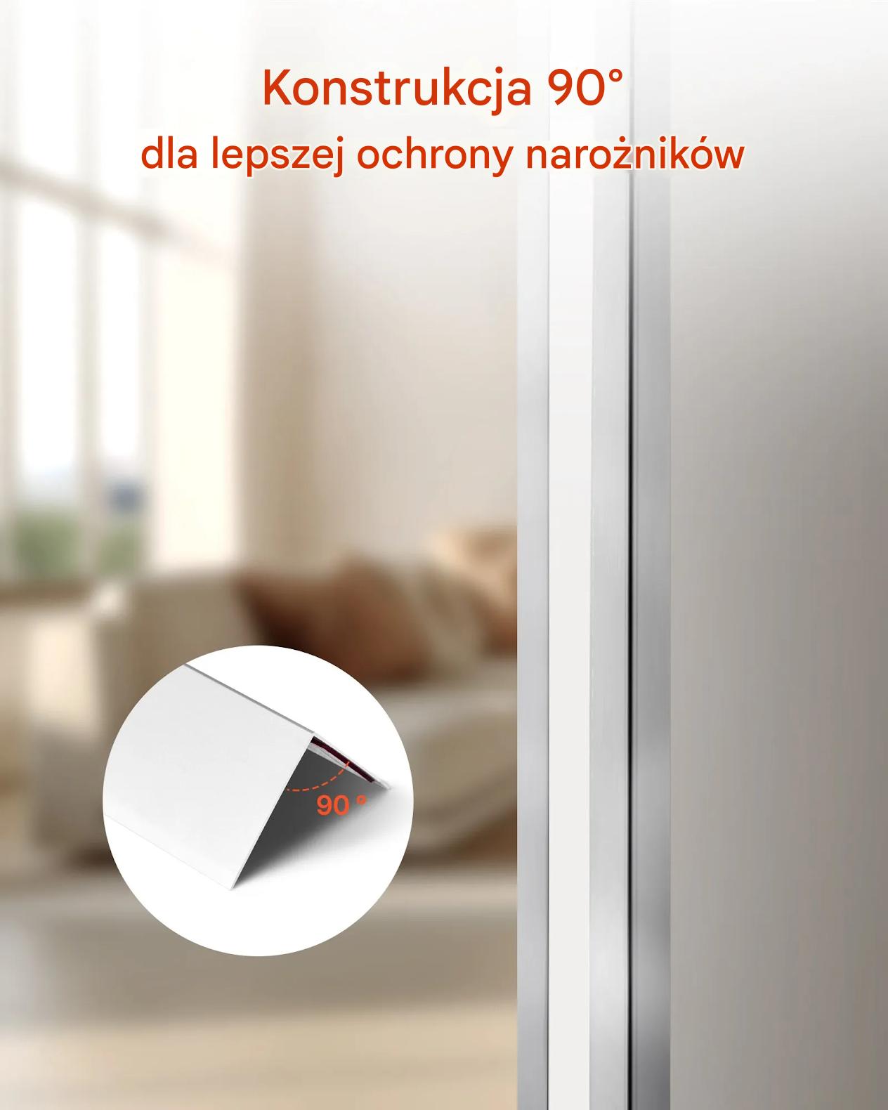 Narożnik ścienny aluminiowy 50x50mm 12szt taśma 3M ochrona kąt ściany - obrazek 7