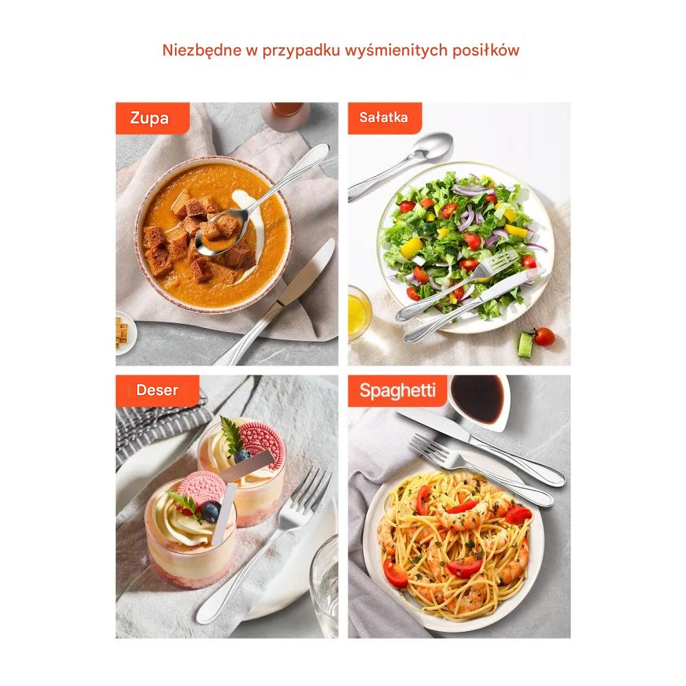 Zestaw sztućców 65el stal nierdzewna połysk do zmywarki 12 osób - obrazek 6