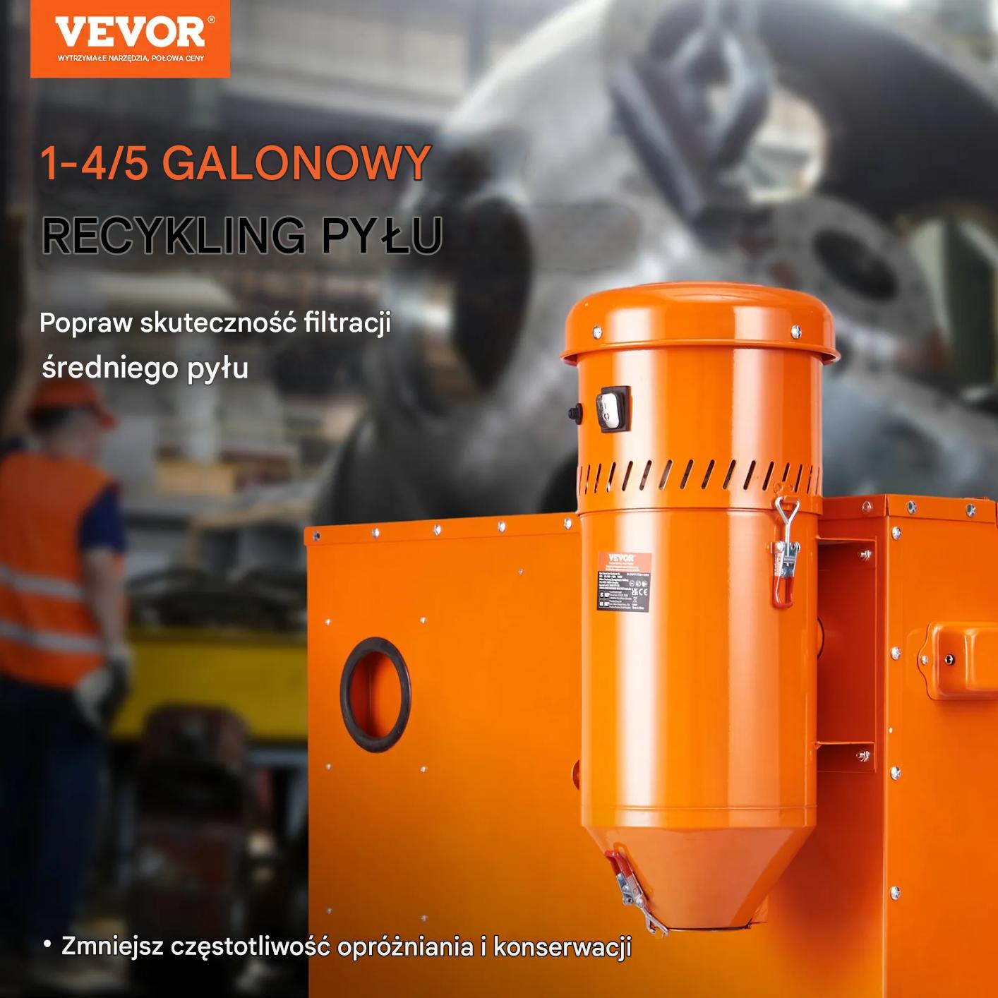 Odpylacz do piaskarki 1450W odciąg pyłu 6,8L do kabiny piaskarskiej - obrazek 3