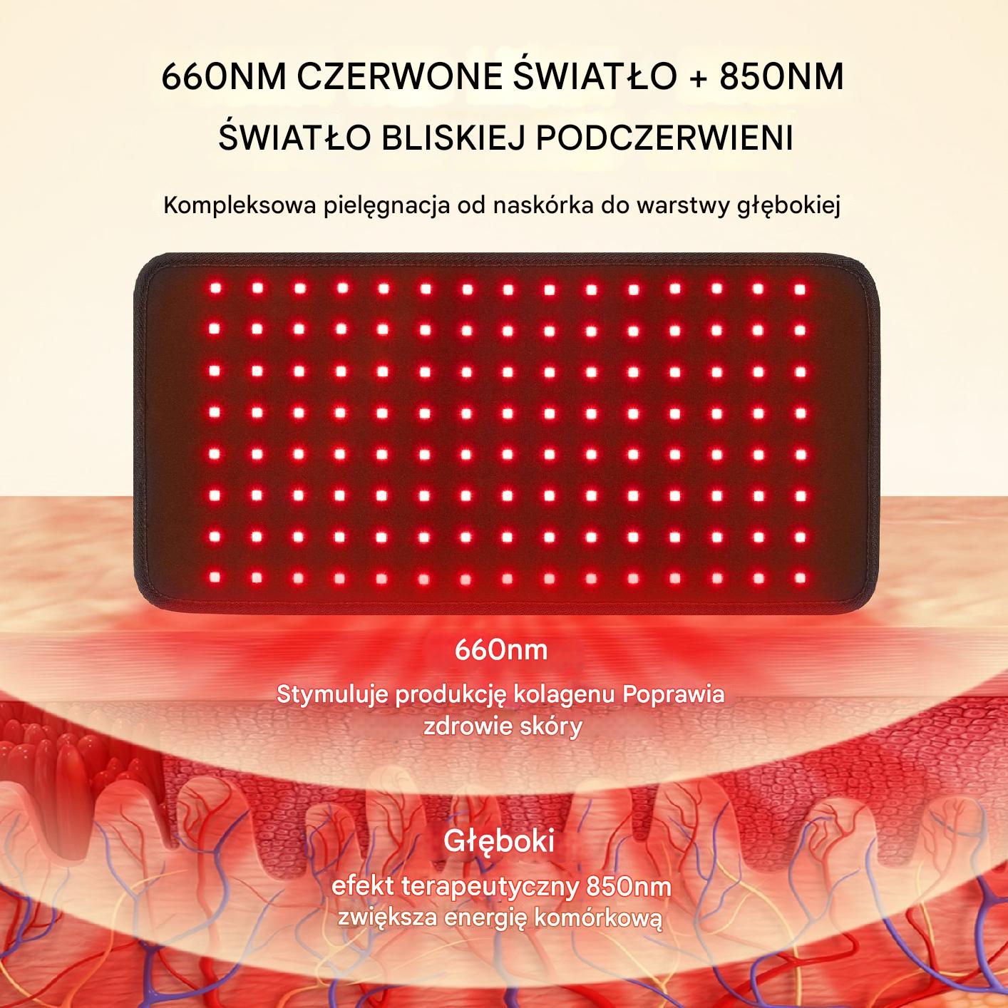 Pas mata do terapii światłem czerwonym 2 długości fali - obrazek 3
