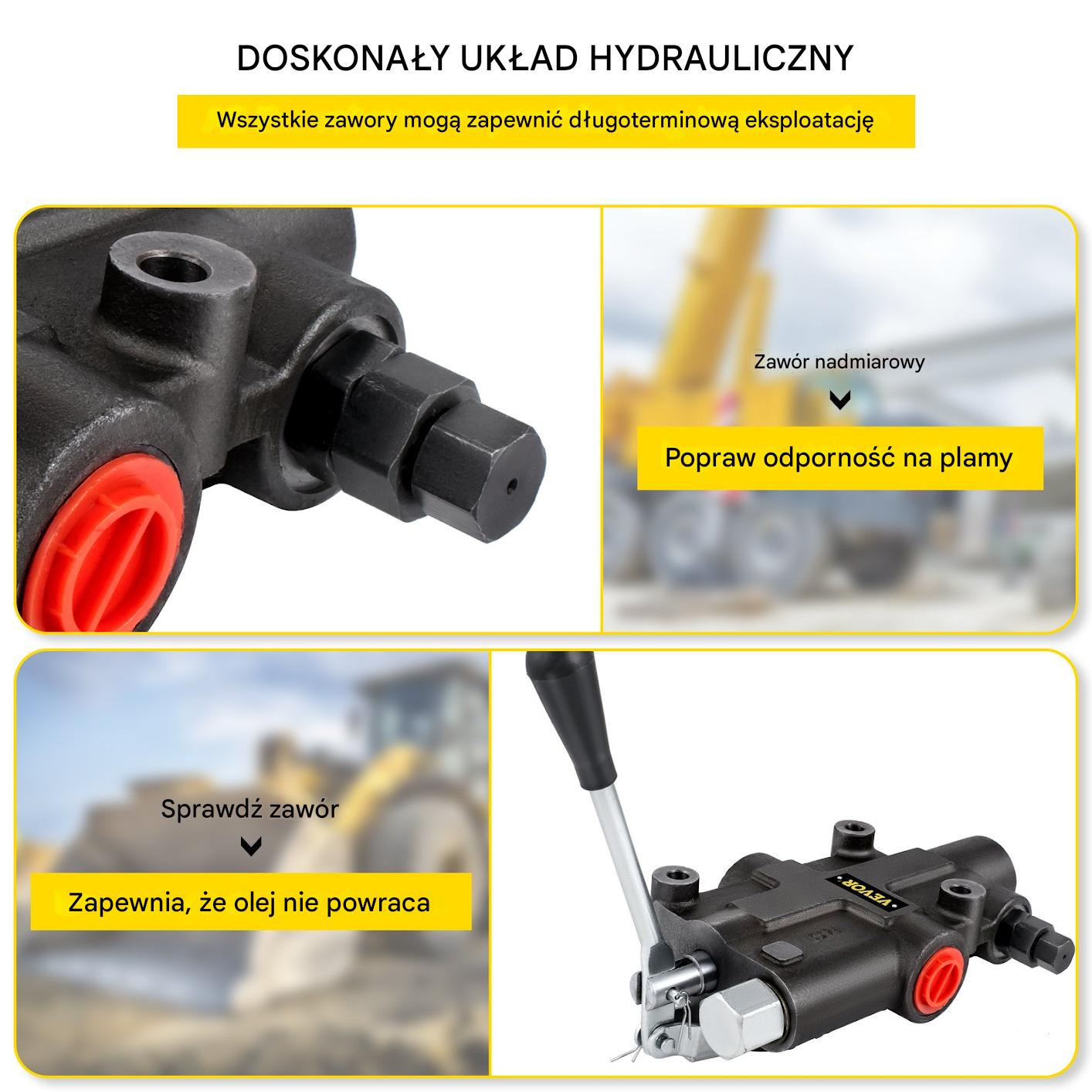 Zawór Hydrauliczny 1-tłoczkowy 21GPM 3625PSI do ciągników i ładowarek - obrazek 4