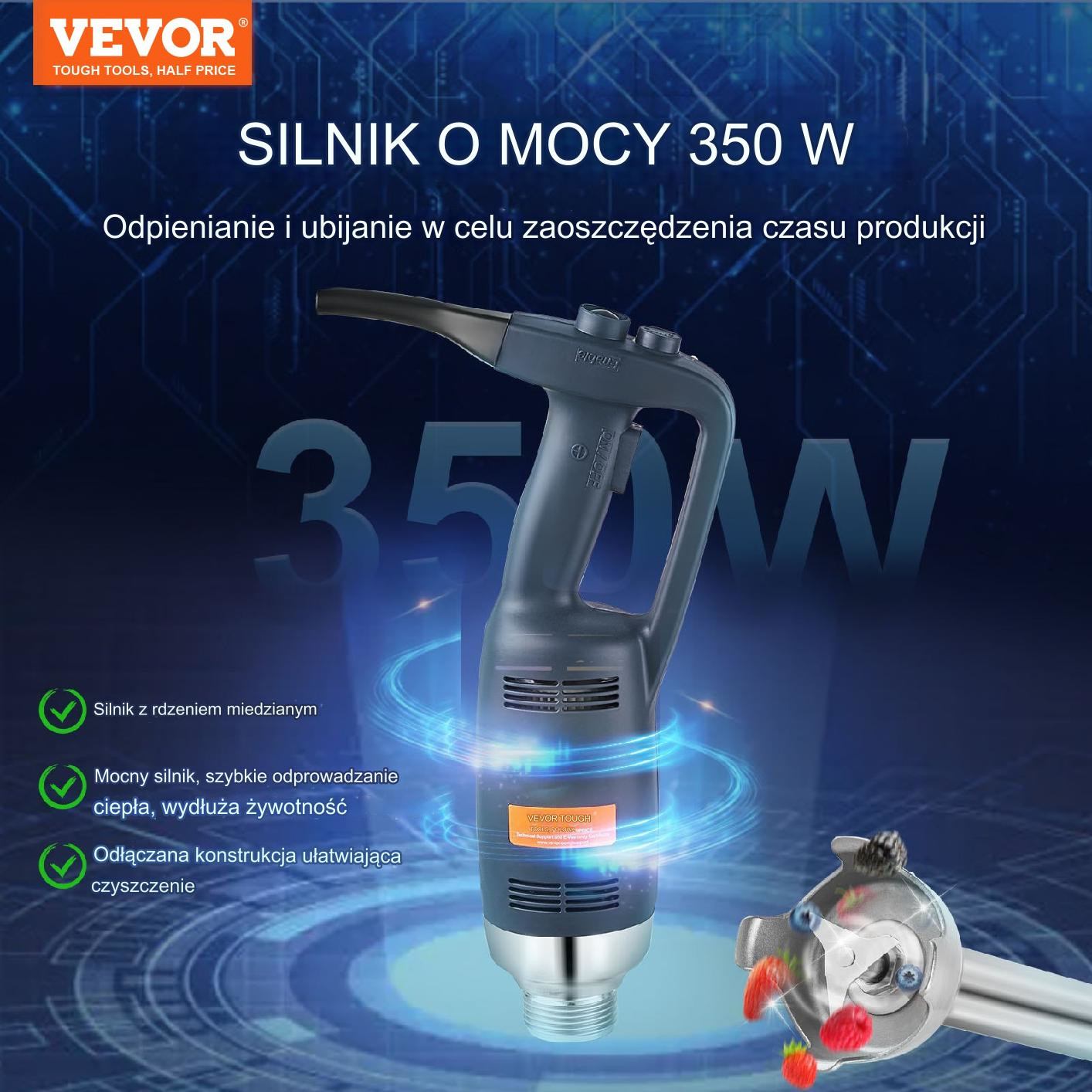 Blender ręczny mikser gastronomiczny 350W 40,64 cm - obrazek 7