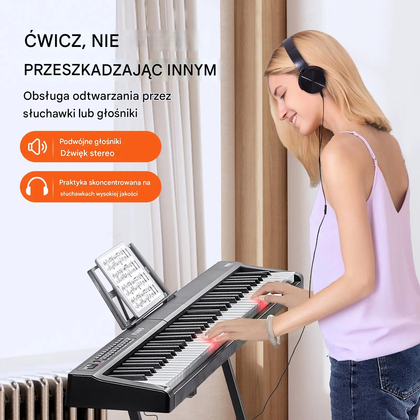 Keyboard 1000 tonów 88-klawiszowe cyfrowe, przenośne, Bluetooth/USB - obrazek 7