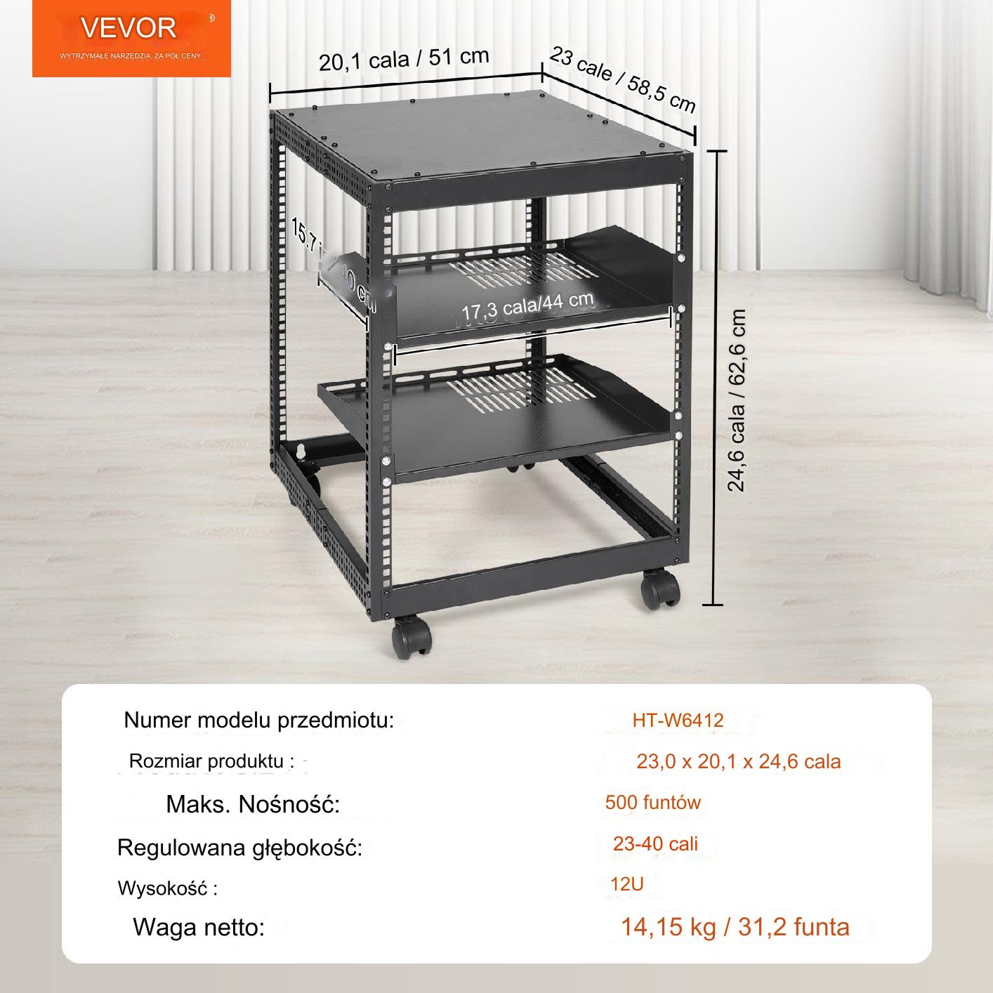 Szafa serwerowa regał serwerowy 63 cm - obrazek 2