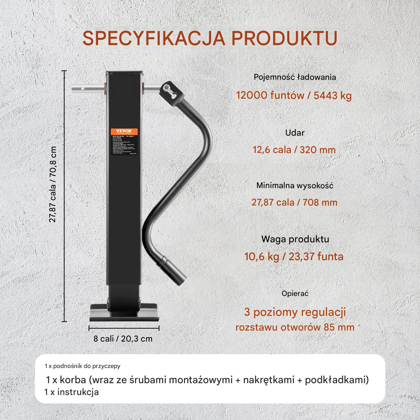 Stopa podpora podkładka do przyczepy kempingowej kampera do 5443 kg - obrazek 2