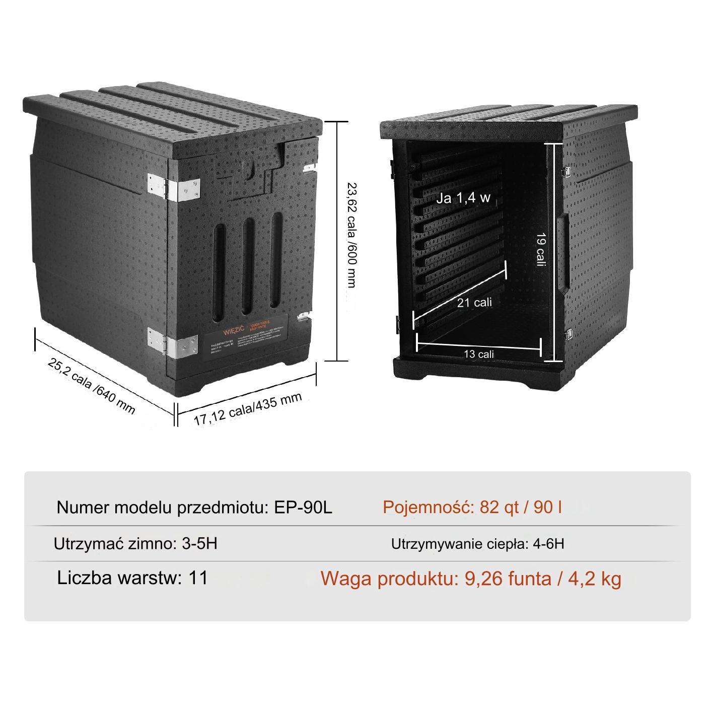 Pojemnik termiczny na żywność Pojemnik Cateringowy 90L - obrazek 2