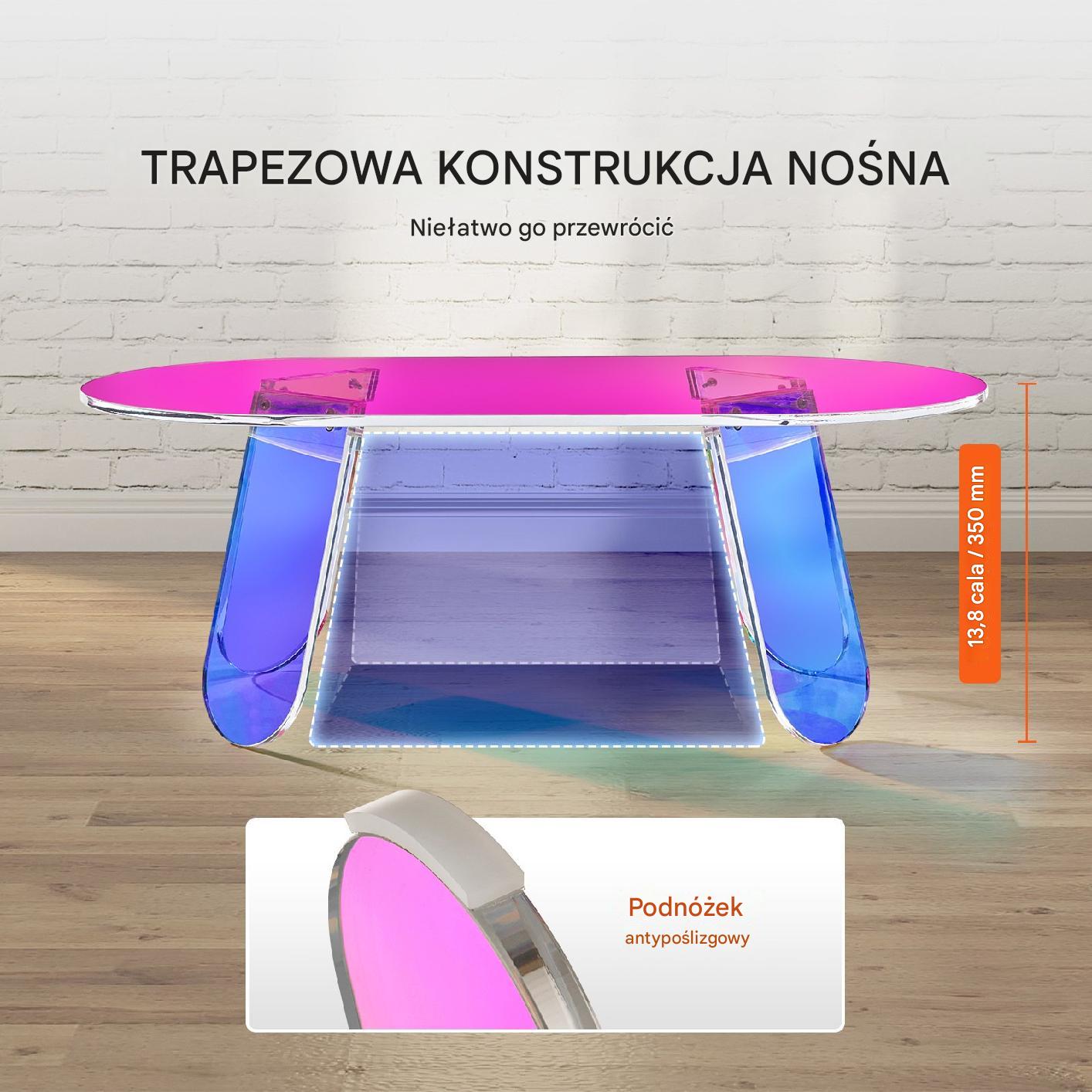 Stolik kawowy akrylowy składany kolorowy - obrazek 3