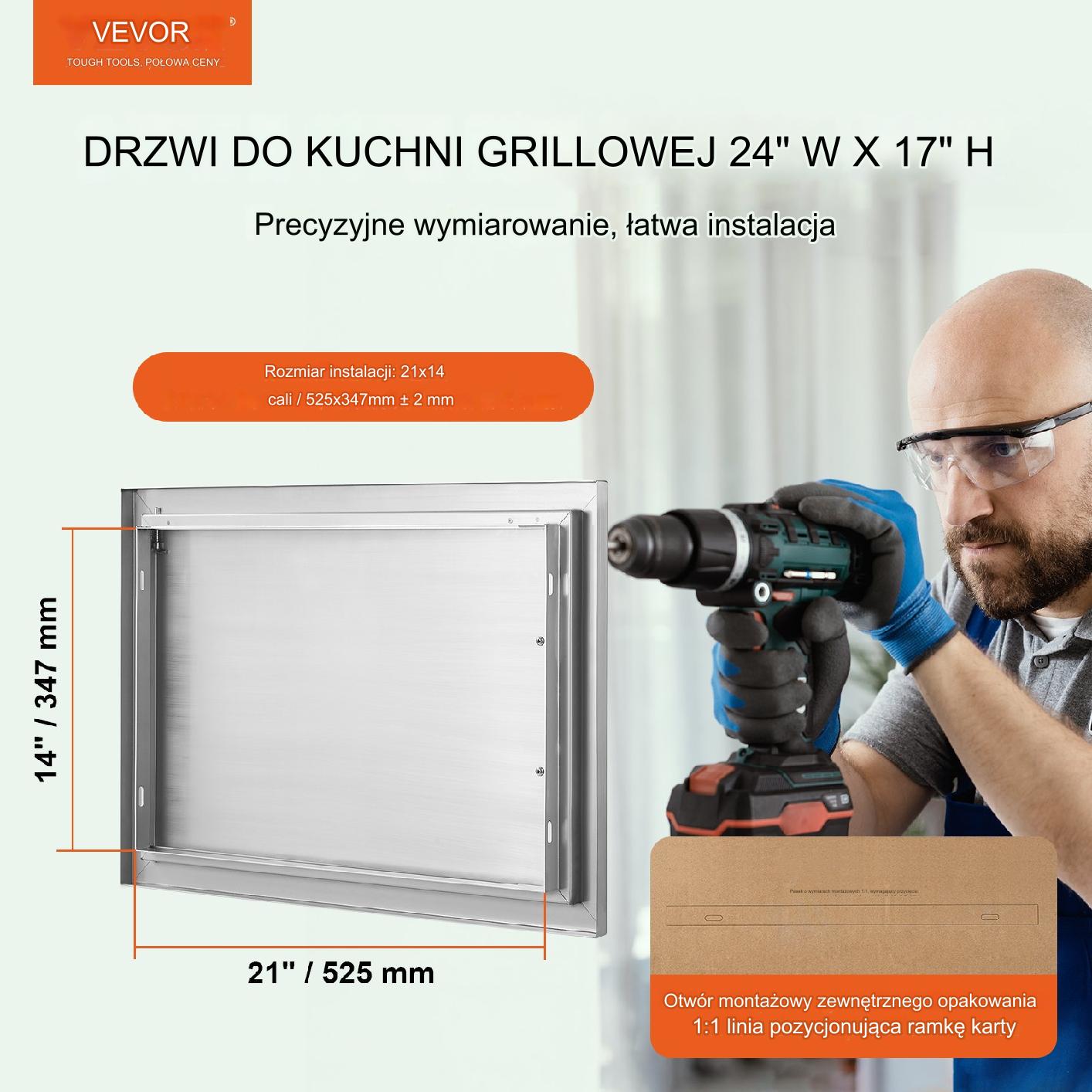 Drzwi do Grilla ze Stali Nierdzewnej 43x61x4cm - obrazek 2