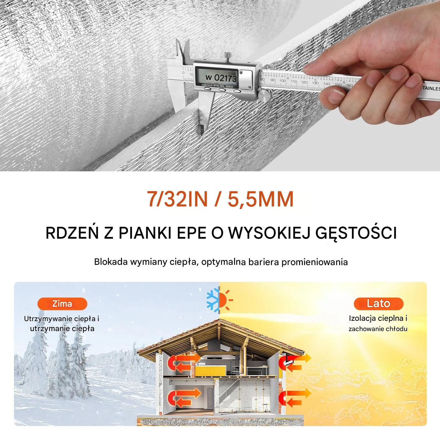 Izolacja refleksyjna podwójna folia aluminiowa rolka do okien i dachu RV - obrazek 5