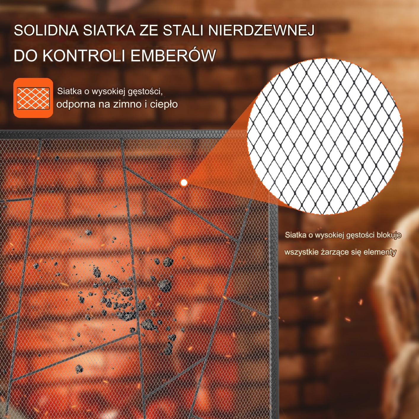 Elegancki Ekran Kominkowy Żeliwny – Ochrona przed Iskrzeniem - obrazek 3