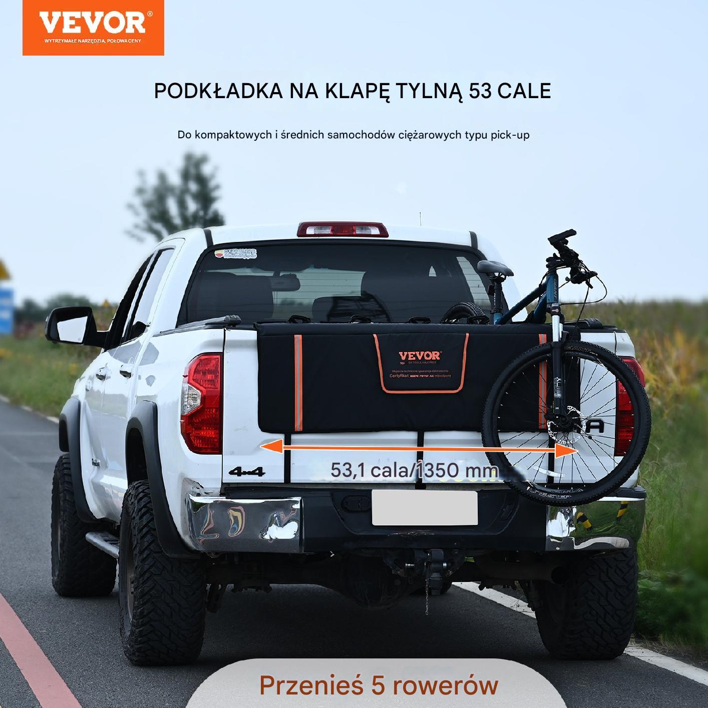 Mata na klapę bagażnika 135 cm, na 5 rowerów, ochraniacz pickupa - obrazek 7