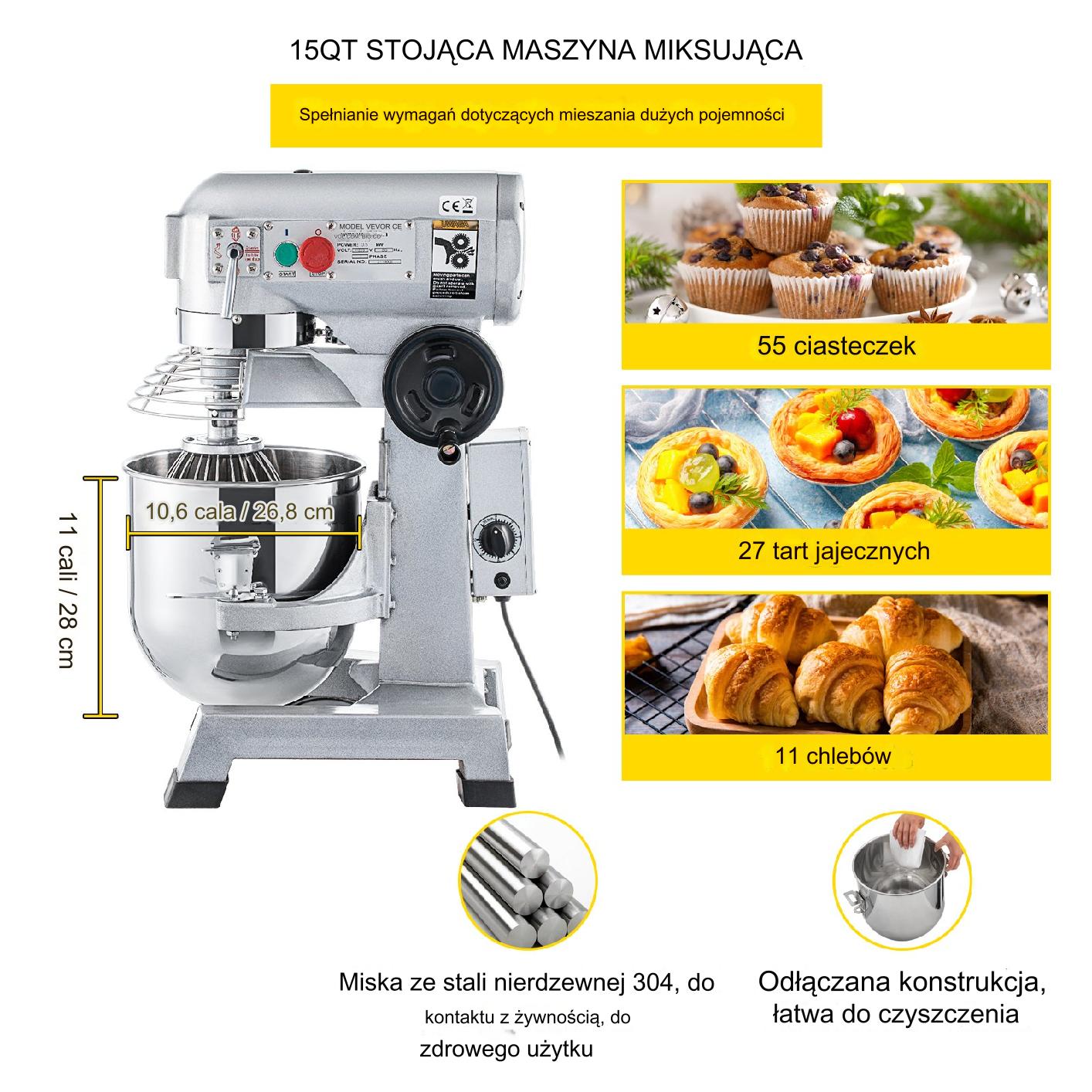 Robot kuchenny mikser planetarny gastronomiczny 600W - obrazek 4