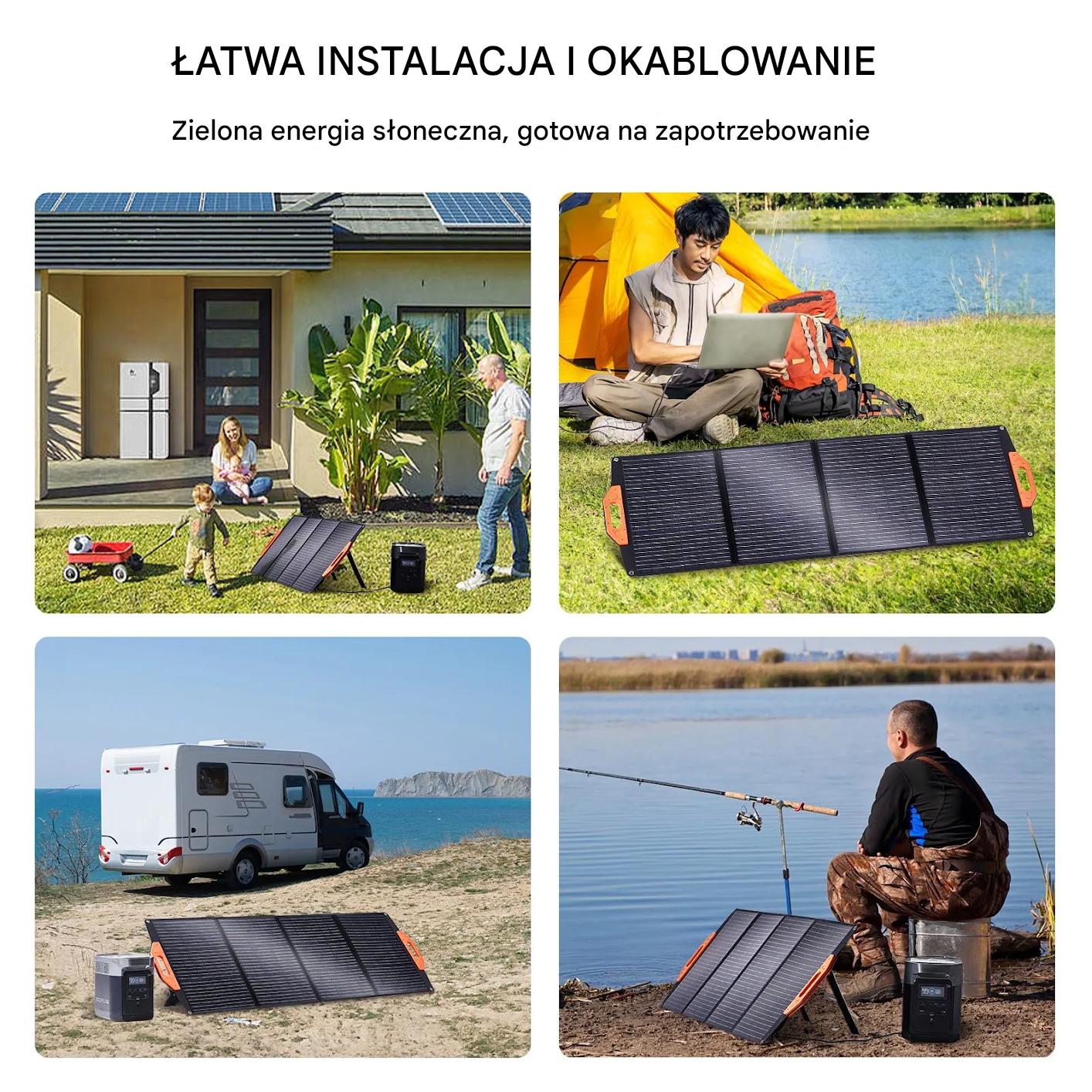 Panel solarny 120W składany ETFE, USB/DC, wodoodporny – dom/off-grid - obrazek 3