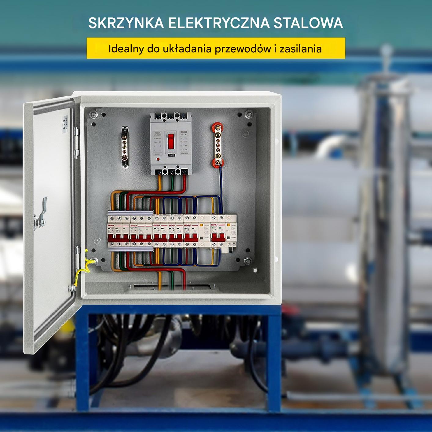 Skrzynka elektryczna rozdzielnia obudowa metalowa 40x40x15 cm IP66 - obrazek 6
