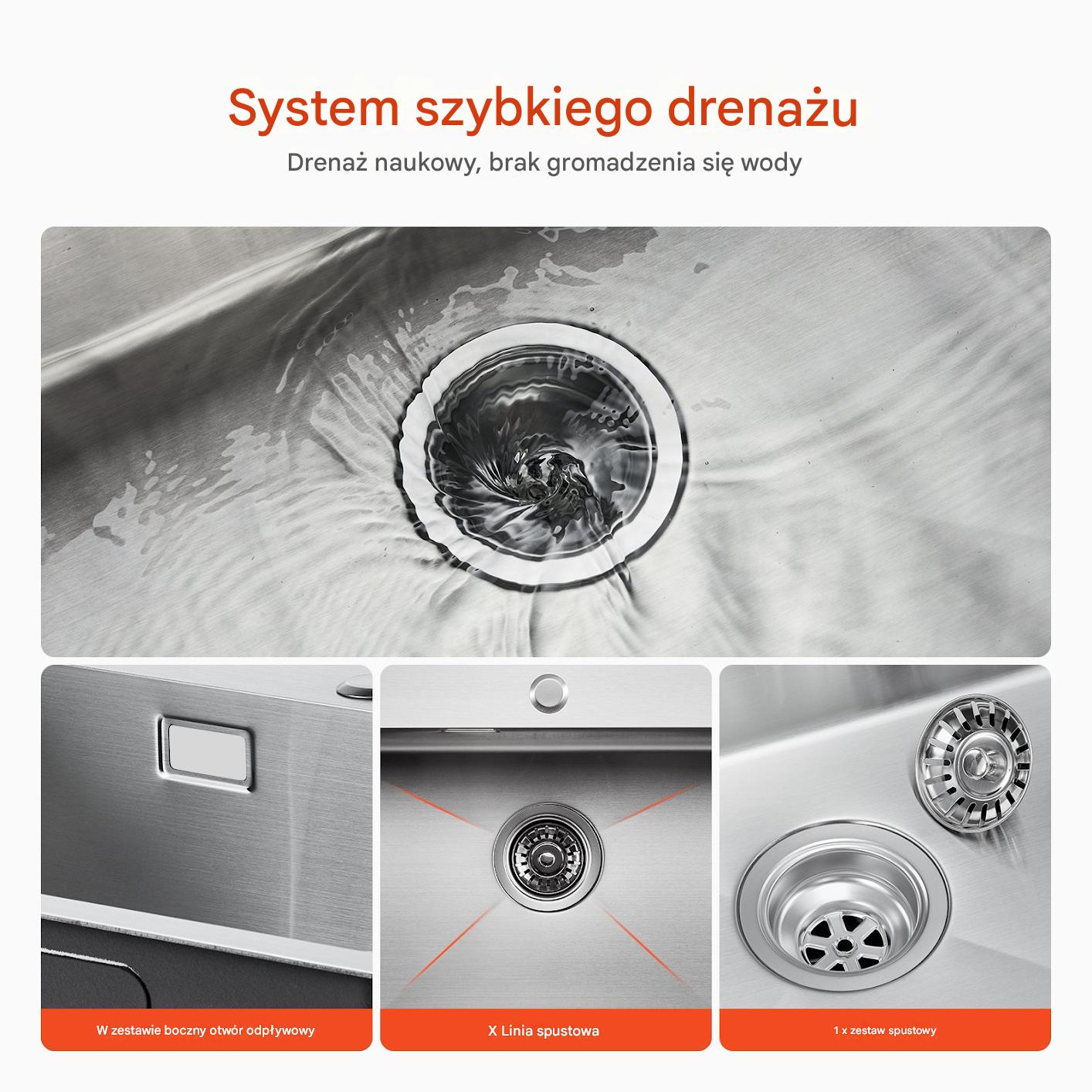 Zlew gastronomiczny basen zlewozmywak gospodarczy 40 x 45 cm stal - obrazek 6