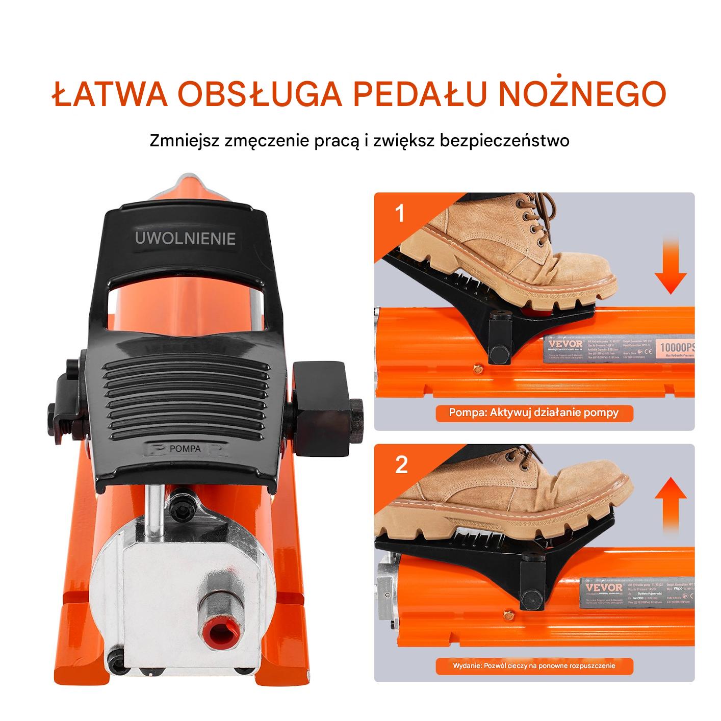 Pompa Hydrauliczna Nożna Pojemność 0,69 L 10 000 PSI - obrazek 5