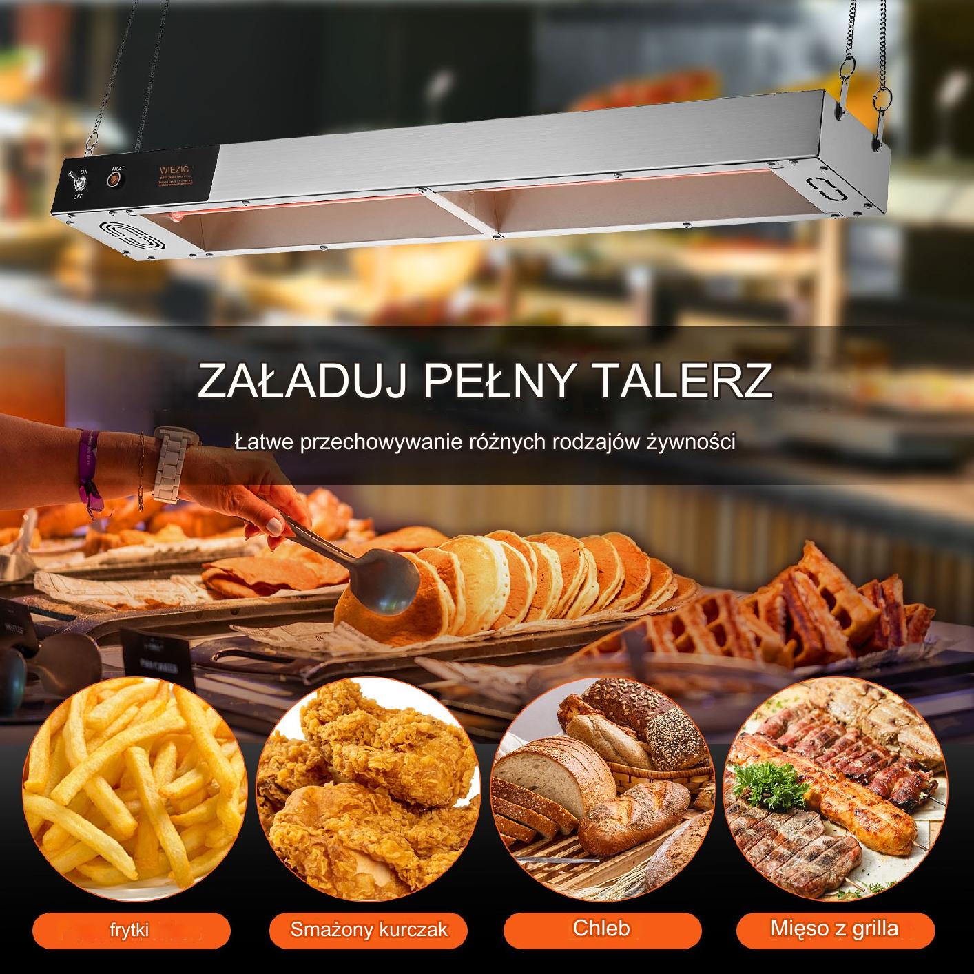 Lampa do podgrzewania żywności gastronomiczna 850W 91.5cm - obrazek 6