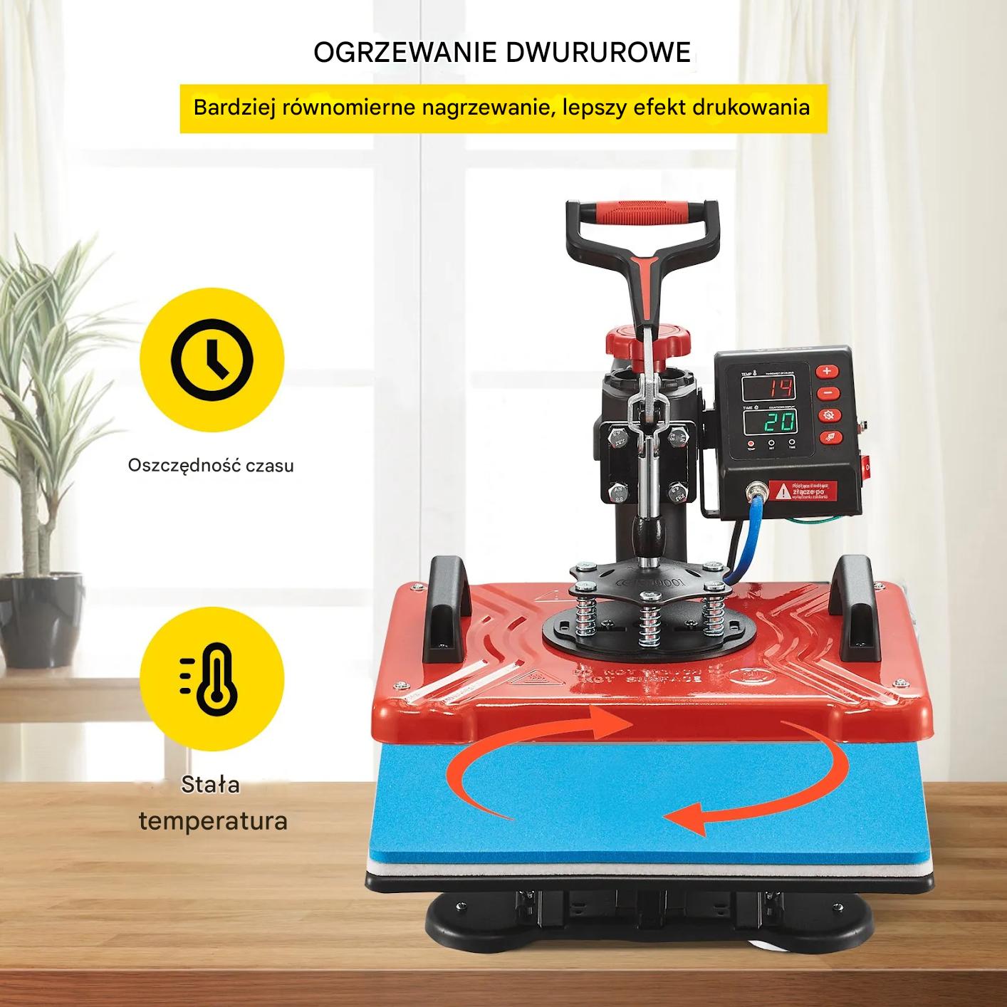 Prasa termiczna 10w1 30x38cm 1000W do sublimacji kubków i koszulek - obrazek 4