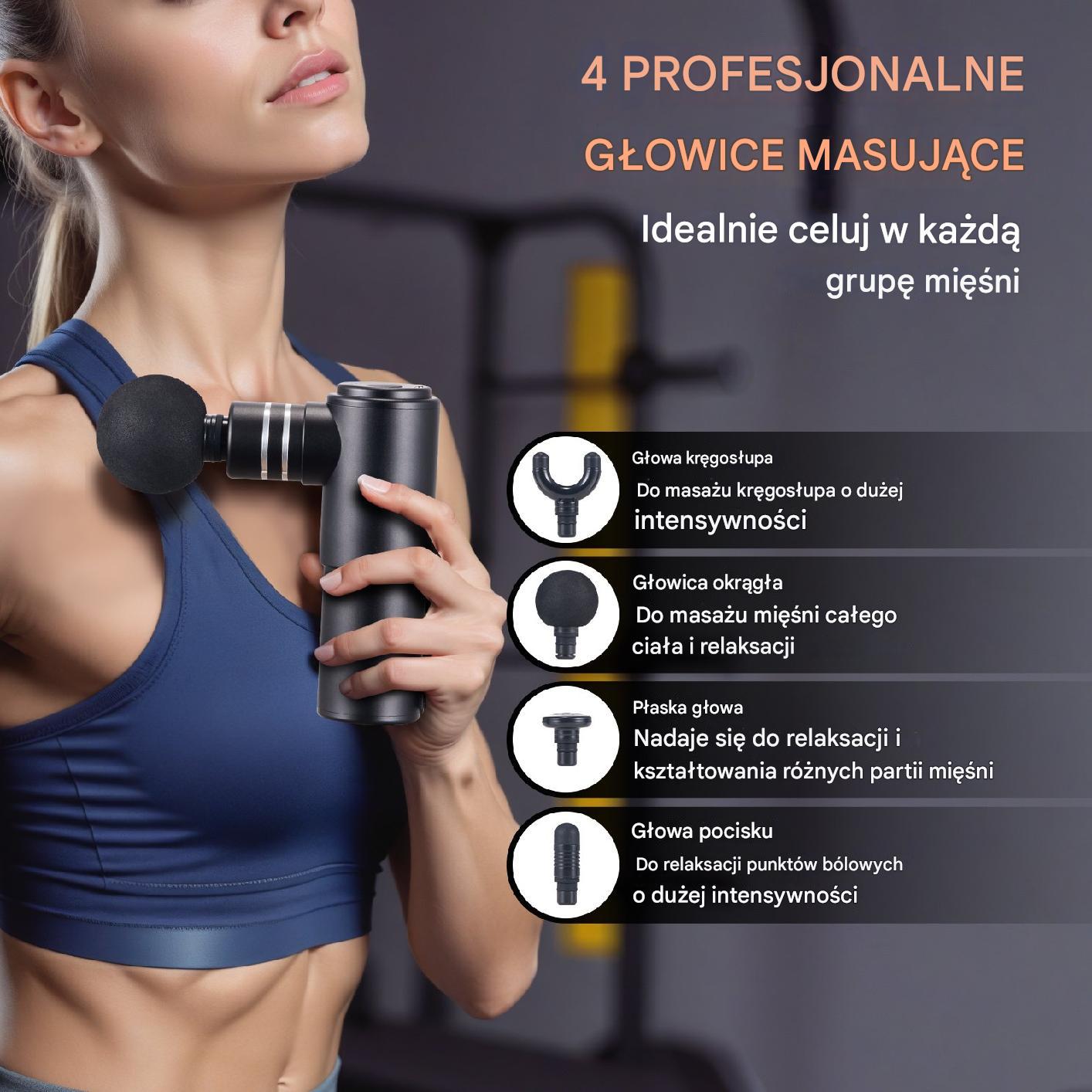 Masażer pistoletowy do ciała, pleców i stóp 12V 3200 obr./min - obrazek 4