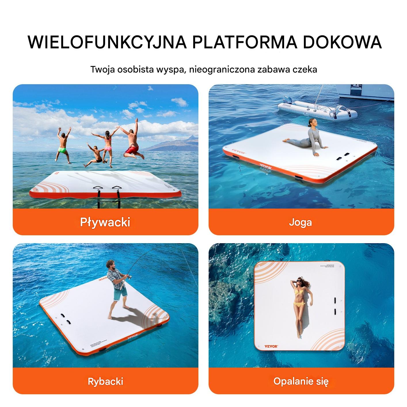 Platforma Pływająca Wodna Dmuchany Materac 2,13 x 2,13 m - obrazek 6