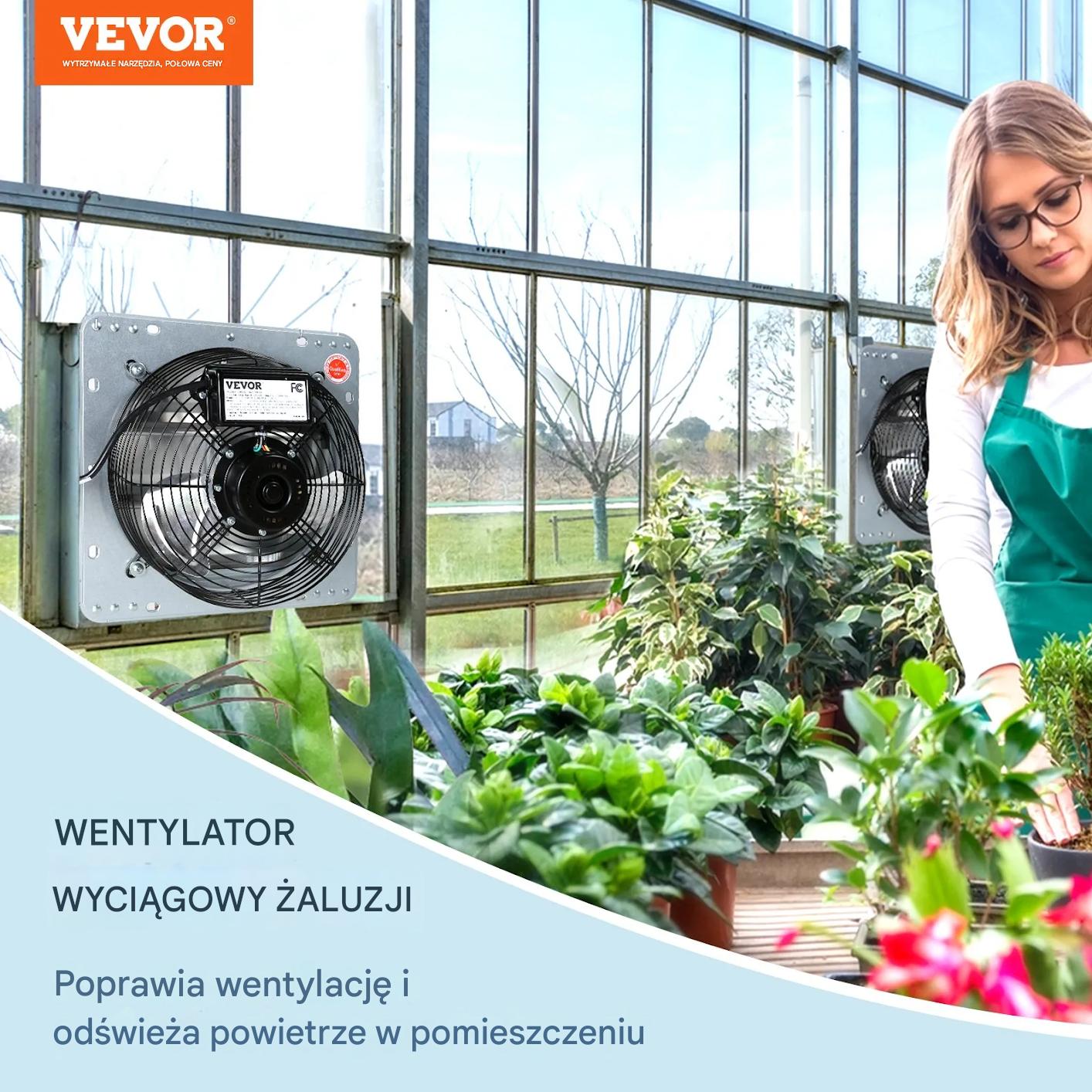Wentylator wyciągowy 406 mm 1400RPM 2000CFM aluminiowy do garażu/szklarni - obrazek 3