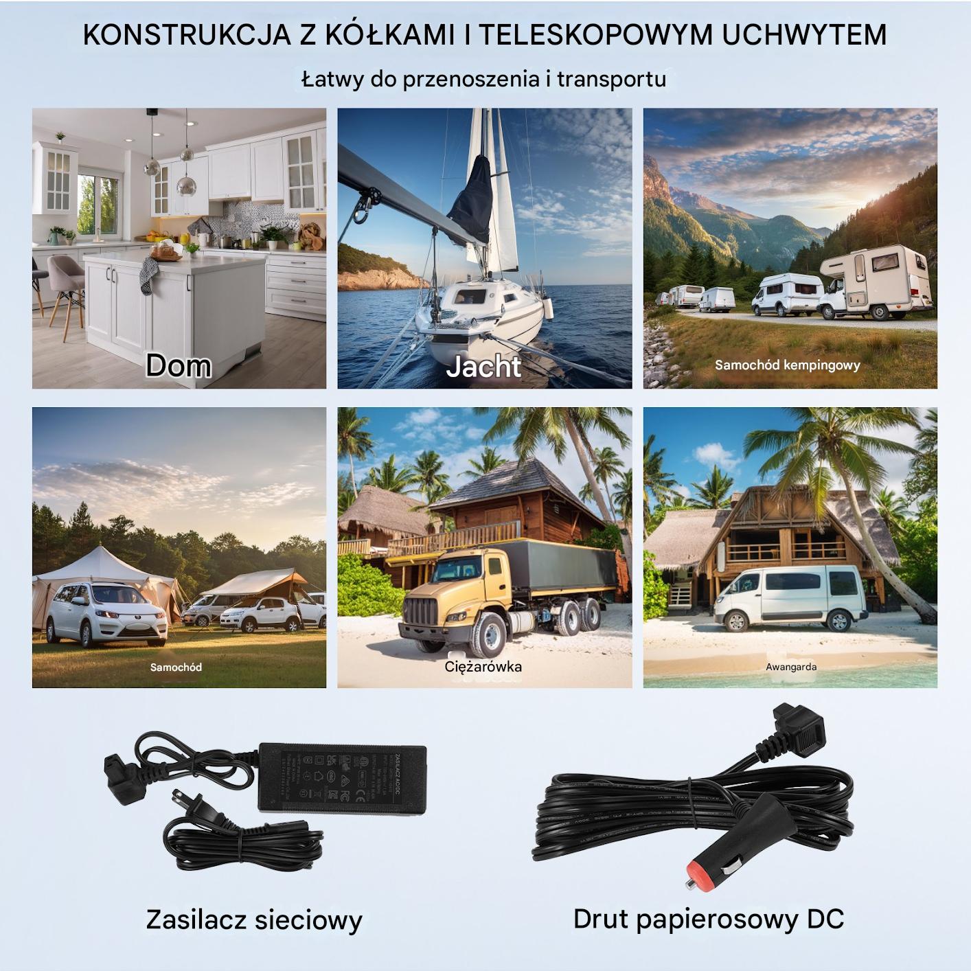 Lodówka samochodowa przenośna 58 l czarna mocna 55 W lód zamrażarka Premium - obrazek 6