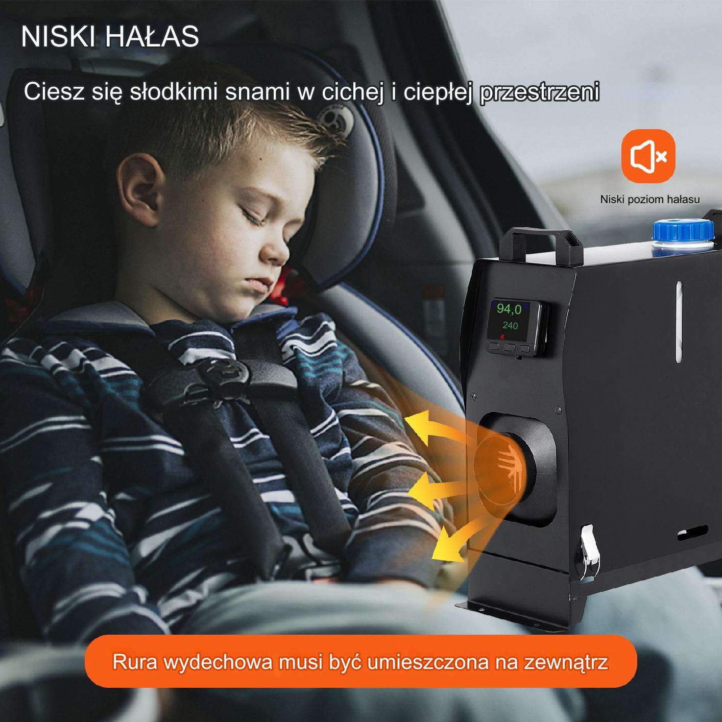 Nagrzewnica Powietrza na Olej Napędowy 12V z LCD i Pilotem 8KW - obrazek 6