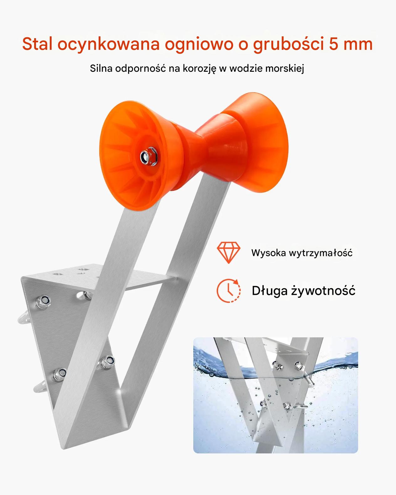 Stojak wyciągarki do przyczepy łodzi 50.8-76.2mm rolka ocynk do łodzi - obrazek 3