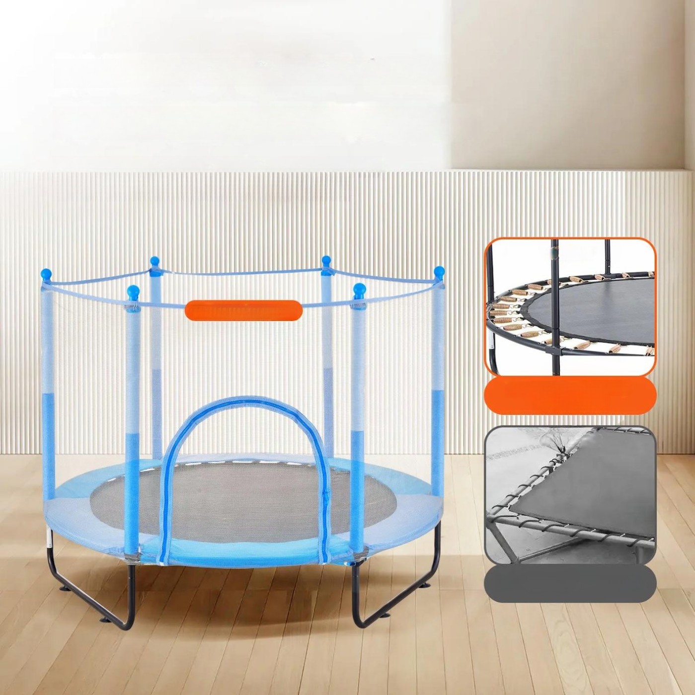 Trampolina dla dzieci z siatką mini ogrodowa i domowa z akcesoriami - obrazek 2