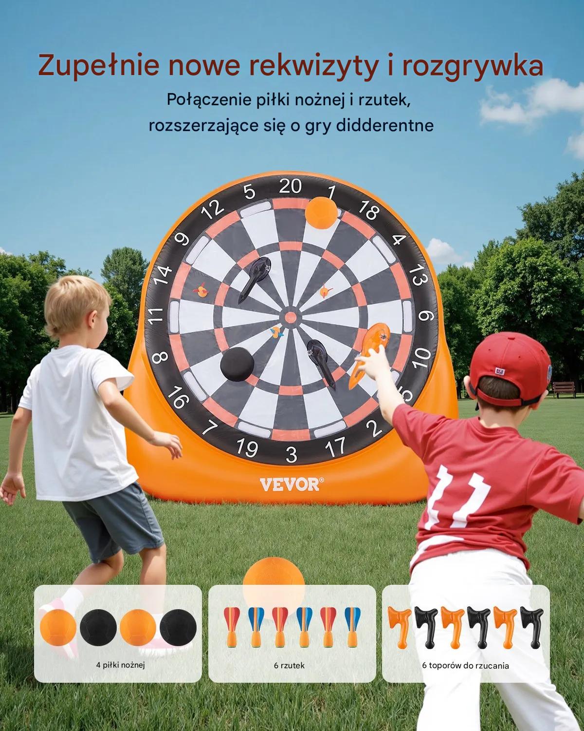 Nadmuchiwana gra piłkarski dart z piłkami komplet do ogrodu na imprezy - obrazek 4