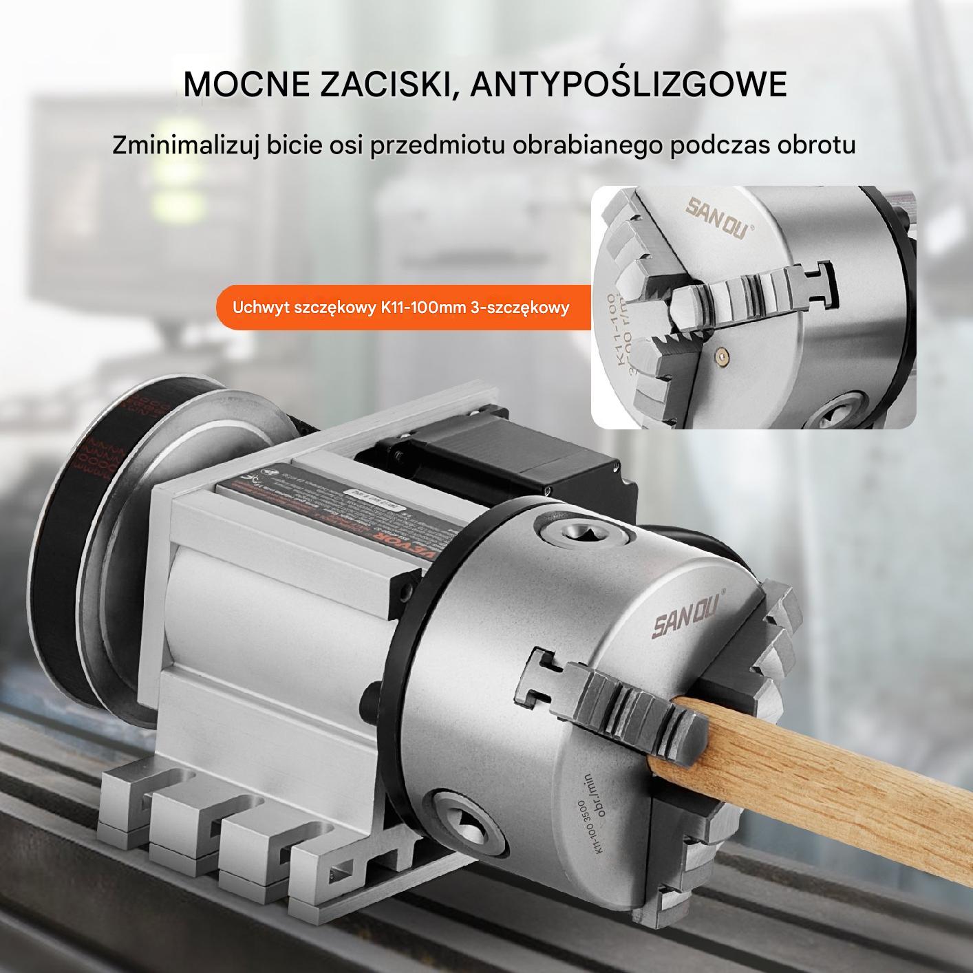 Podzielnica do frezarki podzielnica frezarska 3 szczęki 100mm - obrazek 3