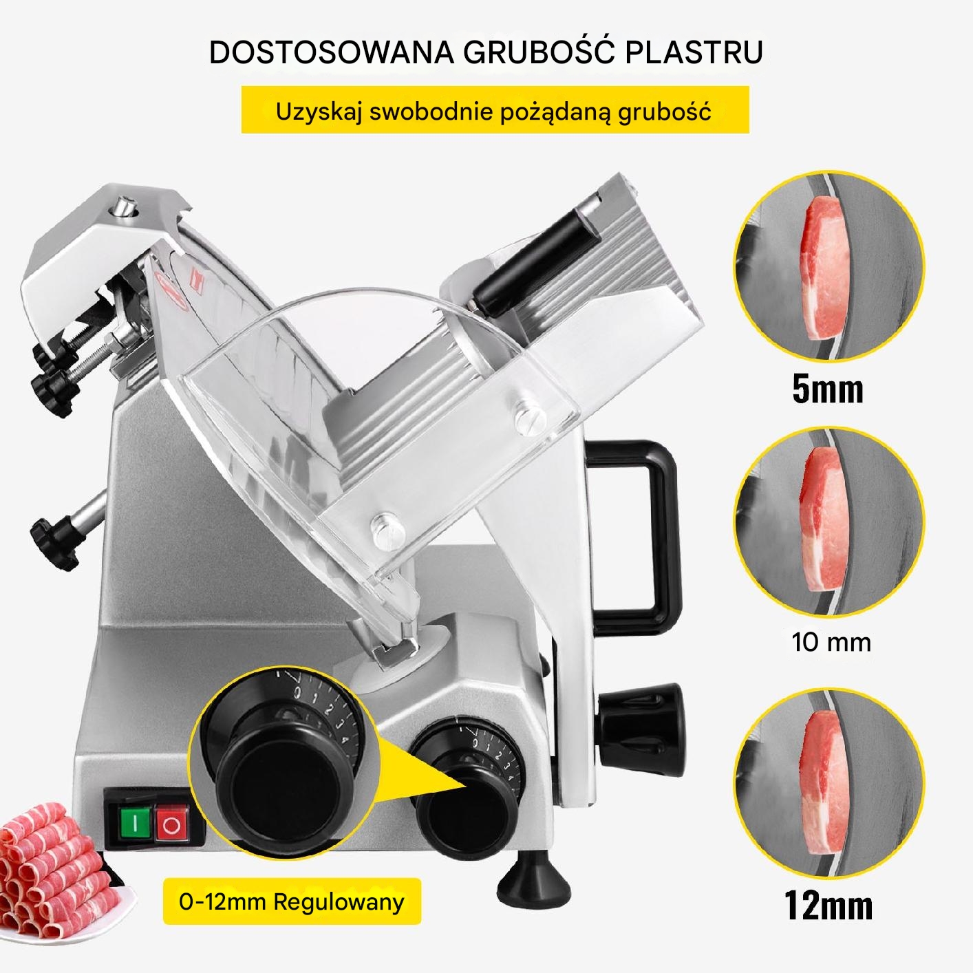 KRAJALNICA GASTRONOMICZNA DO MIĘSA SERA 203mm plaster 0-12 mm - obrazek 4