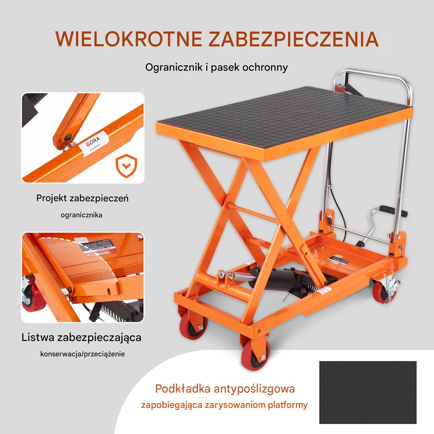 Stół podnośny hydrauliczny nożycowy 150 kg 72 cm magazyn transport - obrazek 5