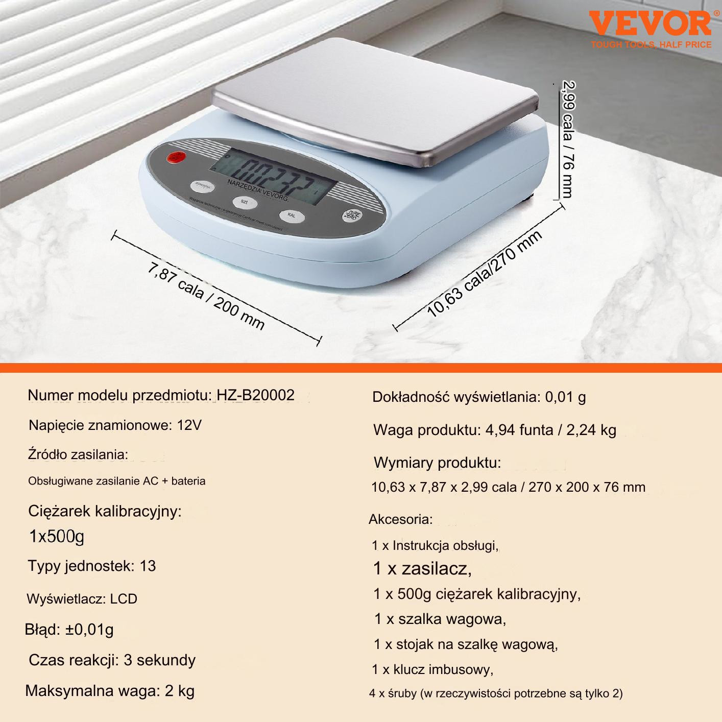 Laboratoryjna waga analityczna 2000g/0,1g - obrazek 2
