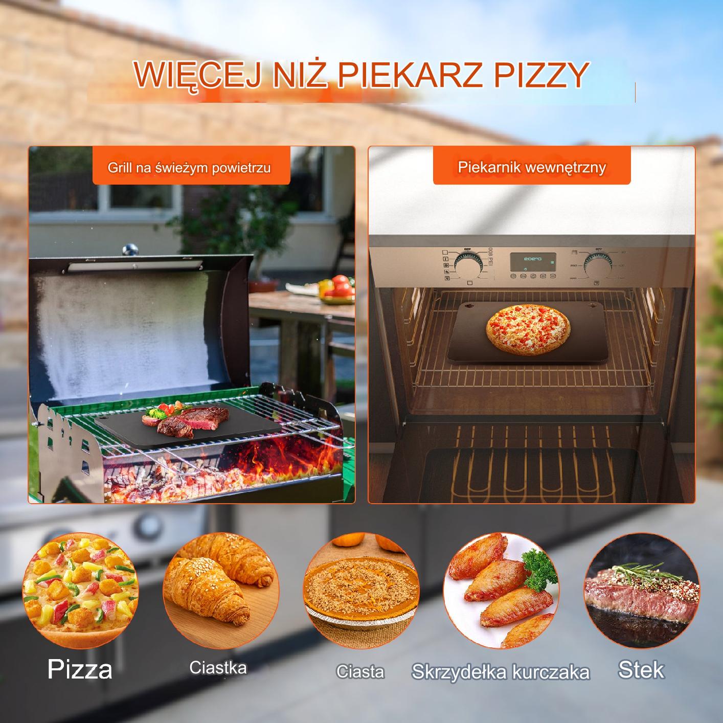 Stalowa Płyta do Pizzy – Idealna Chrupkość i Szybkie Nagrzewanie 40 x 36 cm - obrazek 5