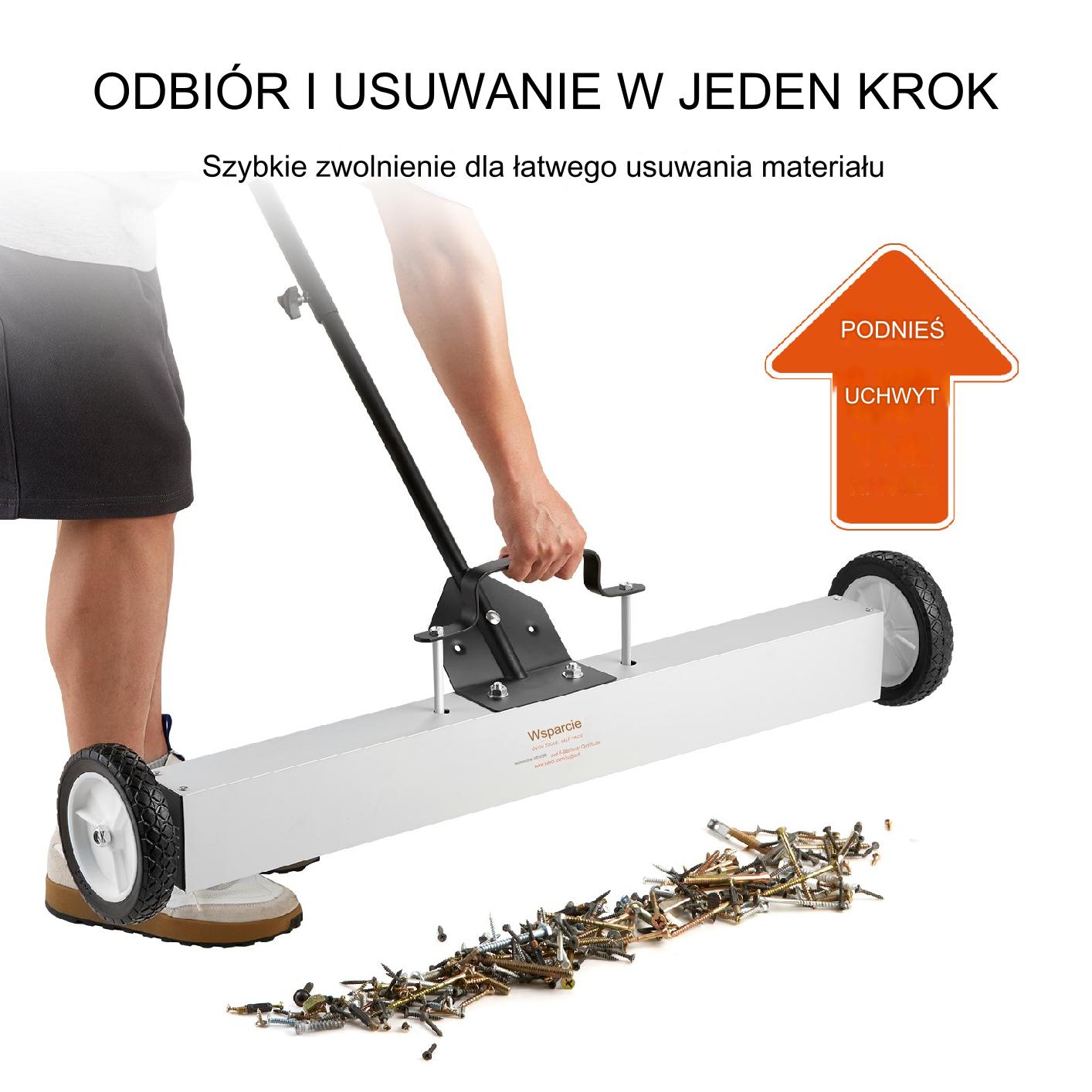 MIOTŁA MAGNETYCZNA ZAMIATARKA OPIŁKÓW WIÓRÓW 105 cm - obrazek 3