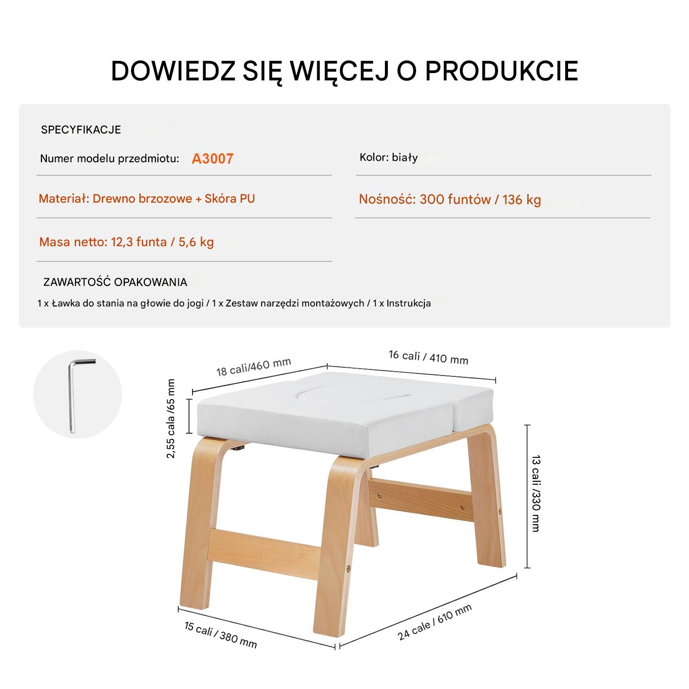 Ławka do Jogi Wielofunkcyjna – Biała Udźwig 136 kg - obrazek 2