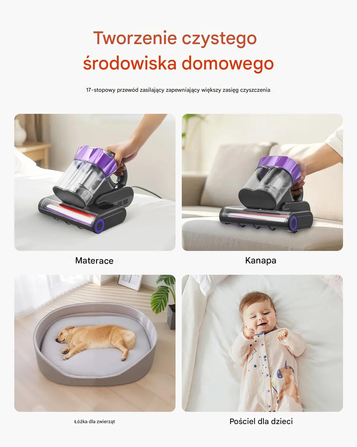 Odkurzacz ręczny do tapicerki 550W materacy 18 kPa HEPA 27 000 RPM 650ml - obrazek 7