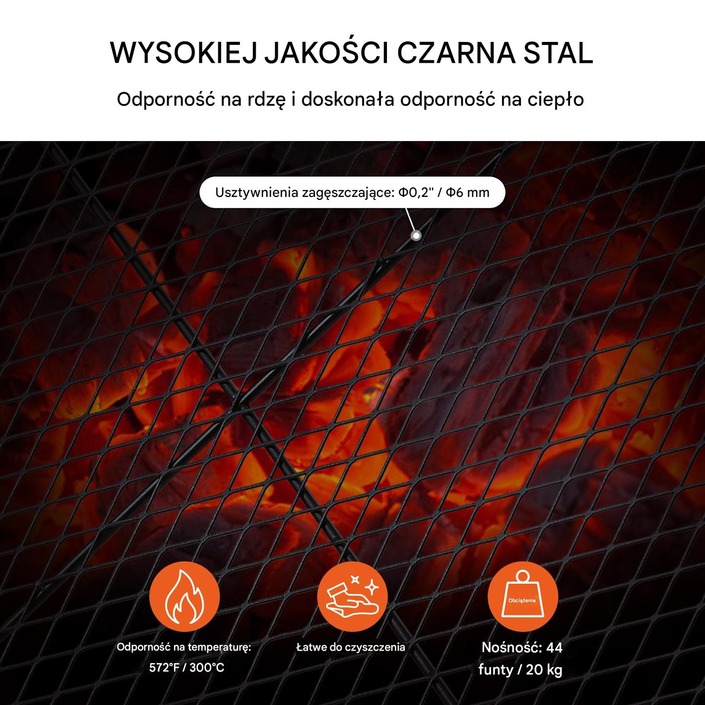 Stalowy Ruszt na Ognisko 76 cm – Idealny do Grillowania w Plenerze! - obrazek 3